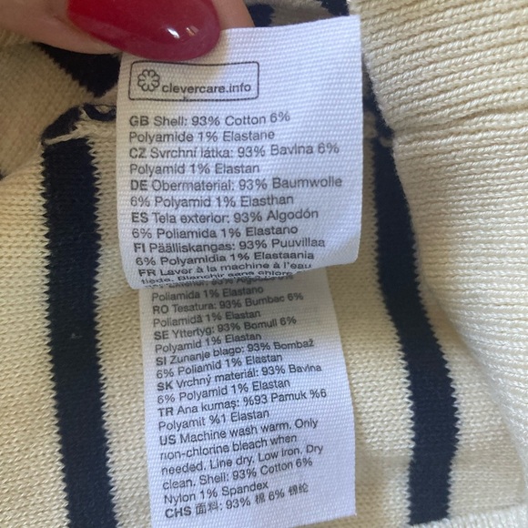 Paris Atelier & Other Stories Relaxed Collar Sweater NWOT Intarsia Knit Stripe - Picture 9 of 10